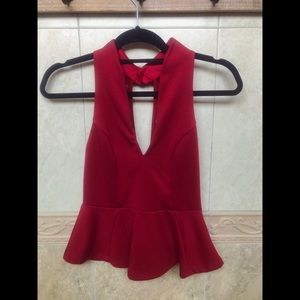 Red Peplum Top